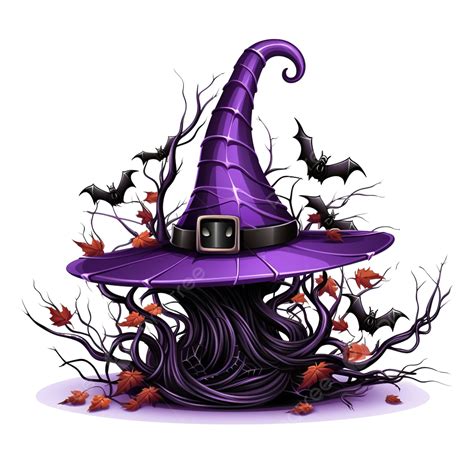Witch hat adorned with spider web graphics
